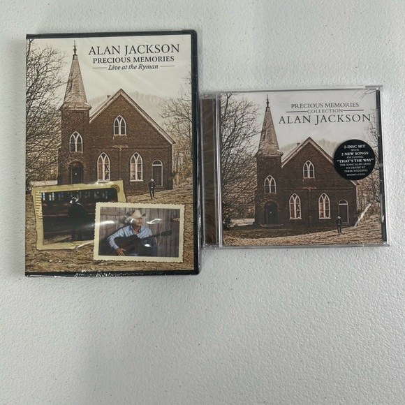 Dvd and Cd Other - Brown and White Alan Jackson Media Set with Traditional Architecture